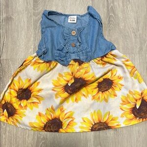 Sunflower Print Baby Dress